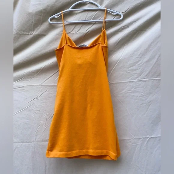 Orange ZARA ruched mini dress - Picture 5 of 7